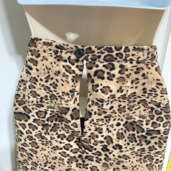 KIM ROGERS Signature Cheetah Leopard Floral Maxi Skirt Zip Back Womens Large - Picture 12 of 14